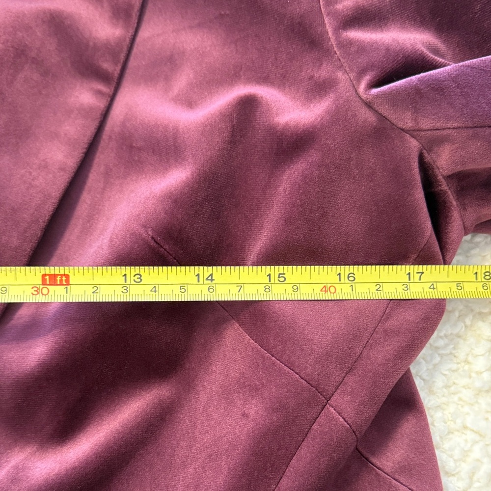 White House Black Market Deep Burgundy Velour Blazer - Picture 14 of 16